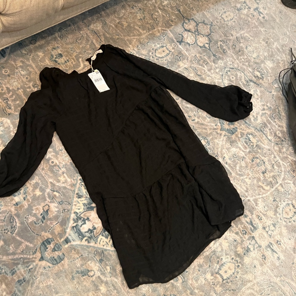 Mango Textured Black Top